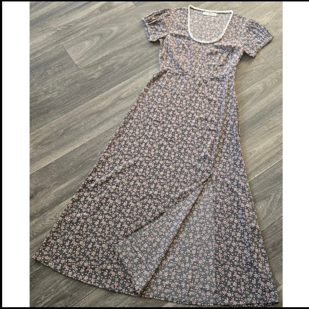 NATURAL LIFE Floral Maxi Dress with White Accents